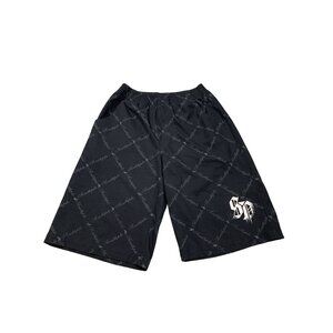 Southpole Mens Small Black Athletic Shorts Square Print Workout Apparel